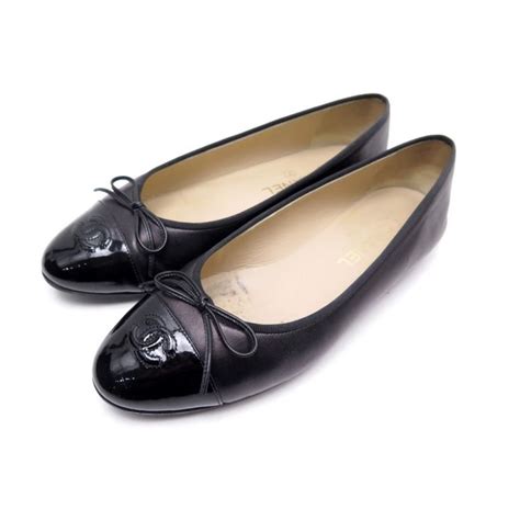 Ballerines en cuir Chanel Noir taille 37.5 EU en Cuir 